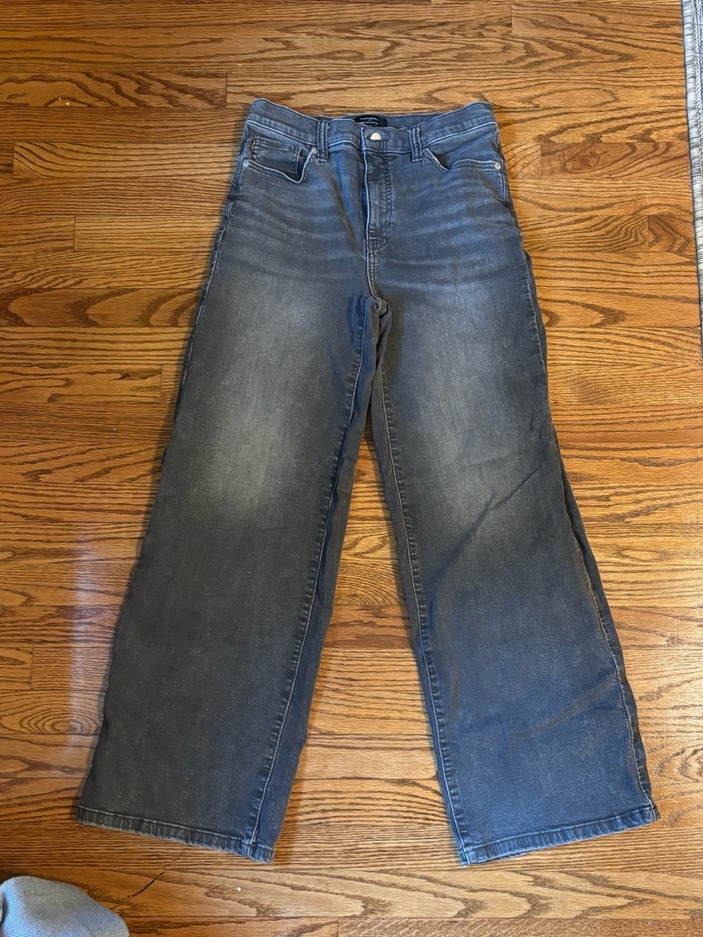 Banana Republic High Rise Wide Leg Ankle Jeans Gray Wash 28 Tall
